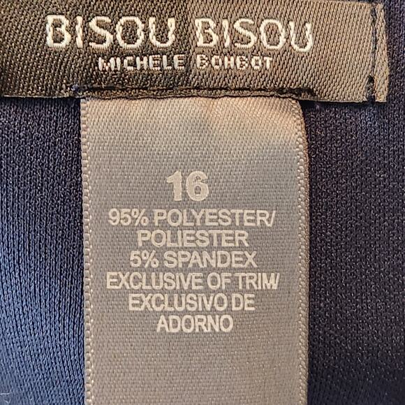 NWT Bisou Bisou Navy & Gold Grecian Halter Plus Mini Dress Women's 16 - Picture 2 of 10